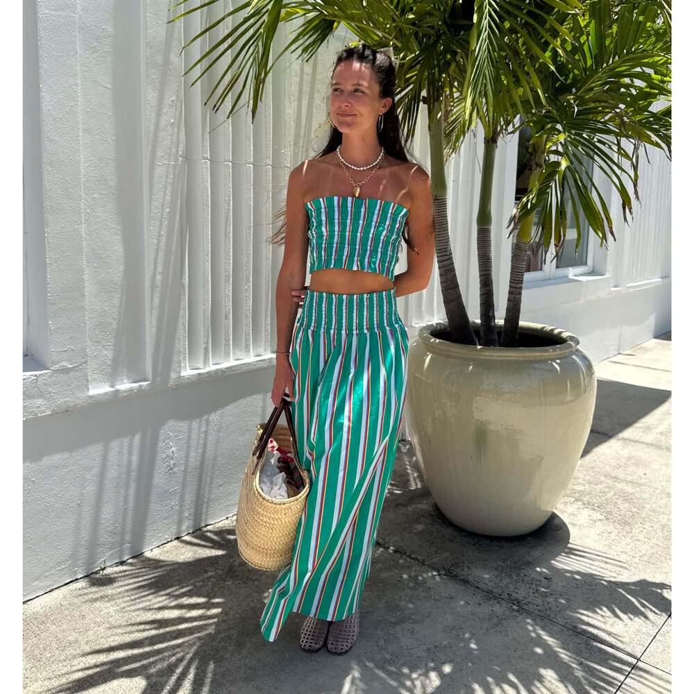 NWT Hill House Home The Delphine Nap Skirt - Sunset Stripe Size XS
